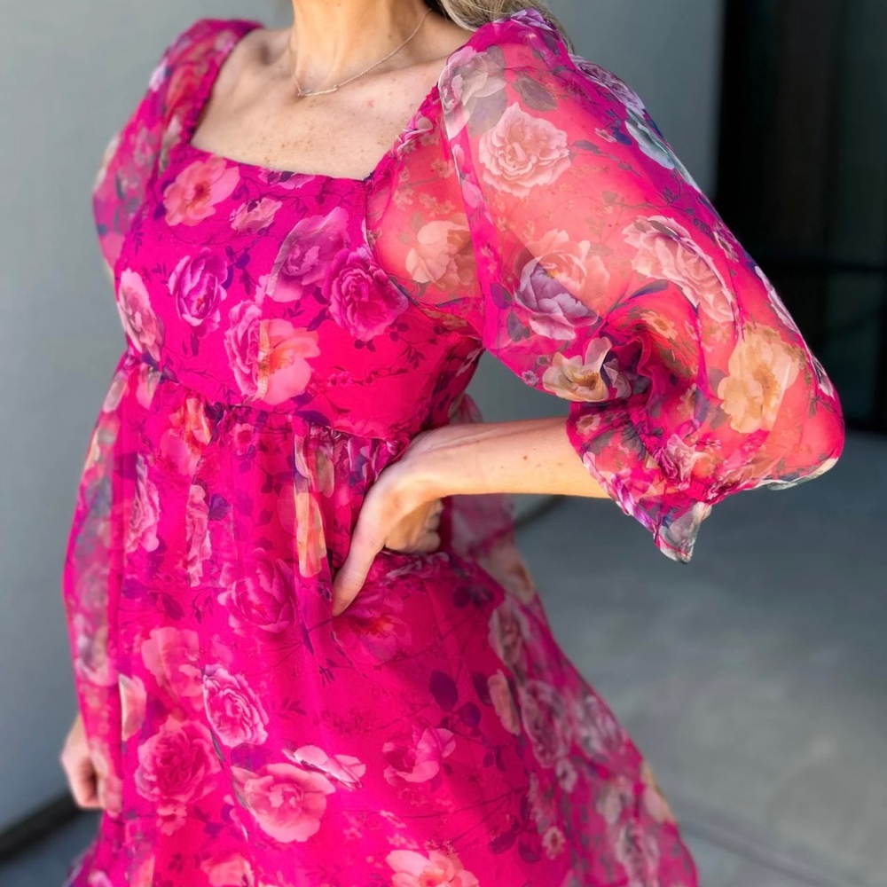 NWT organza floral babydoll dress